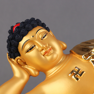 w卧佛佛像释迦牟尼佛像 睡佛 卧佛摆件 树脂如来佛祖佛堂供奉摆