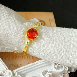 陆沉戒指光与夜之恋戒指卡牌同款衍生周边六边切割红锆宝石戒指灵