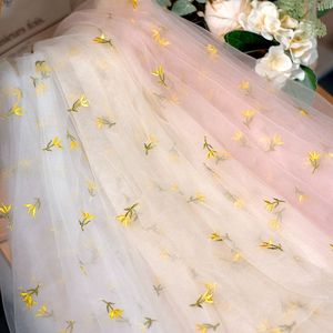 软网纱布料绣花蕾丝布裙装服装宝宝衣刺绣汉服女装布料手工diy布