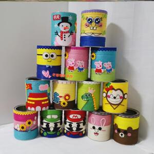 废旧物品手工成品幼儿园手工作品材料奶粉罐环保制作创意亲子作业
