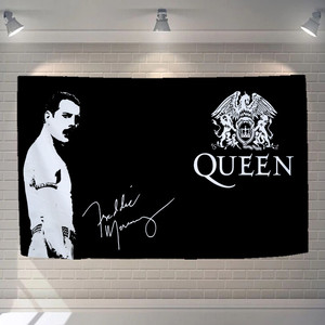 queen皇后乐队摇滚ins挂布酒店琴行会所墙面装饰酒吧台球厅背景画