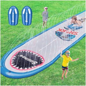 夏季洒水滑水道儿童草坪冲浪滑道充气喷水游戏垫子pvc超长滑水垫