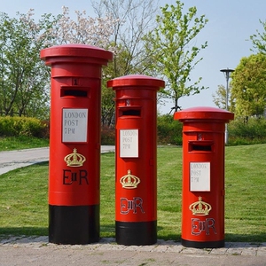 铁艺摄影邮筒摆件信报箱户外邮箱英伦欧美式橱窗创意落地箱立式