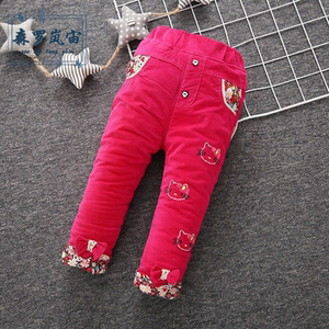 1-5岁中厚加绒加棉灯芯绒棉裤男女童可开裆棉裤【多款多色】时尚