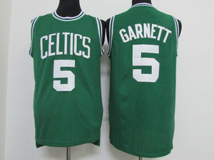 凯尔特人5号加内特球衣 绿色经典款 纯刺绣复古篮球服 运动背心