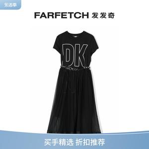 DKNY童装薄纱层搭束腰T恤式连衣裙FARFETCH发发奇