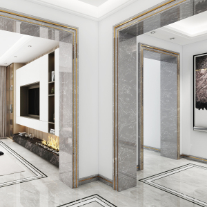 铝合金属轻奢门框门套包边人造大理石线条石材背景墙瓷砖边框装饰