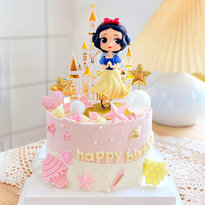 梦幻城堡亚克力烘焙插牌小公主女生儿童周岁生日快乐蛋糕装饰插件