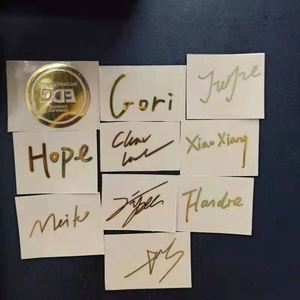 英雄联盟edg冠军战队厂长亲笔金属签名周边 职业选手签名贴纸