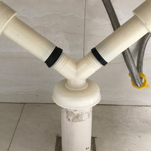 洗衣机双下水道排水管地漏接头三头3通y型分叉50三通二合一固定器