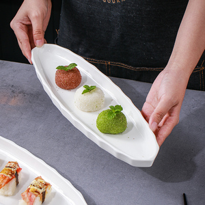 长条盘商用长盘日式酒店意境菜餐具点心刺身摆盘寿司盘子秋刀鱼盘