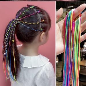 彩色编绳头发编发彩带彩绳脏辫儿童大人彩带绳嘻哈装头饰舞台表演