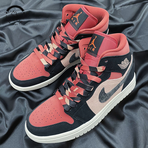 焦带原创适配nike耐克aj1mid红豆奶茶三色拼接鞋带preed