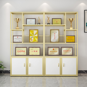 公司荣誉证书奖牌奖杯展示柜办公室授权书执照商用手办陈列置物架