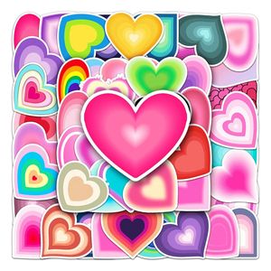 50张渐变爱心贴纸ins风小清新贴纸diy滑板手机行李箱贴纸防水