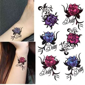 玫瑰花纹身贴小小号