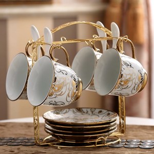 欧式咖啡杯架骨瓷陶瓷套装小奢华套具简约家用茶杯马克杯水杯