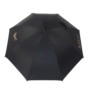 511双层黑胶金胶防晒高尔夫直柄伞长柄雨伞特勤保安迎宾商务大伞