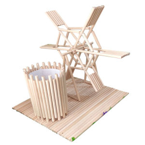 圆木棒儿童手工小风车笔筒材料雪糕棒diy手工制作笔筒模型材料