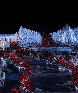 商场城堡假山大型雪山婚庆美陈泡沫雕塑定制影视冰山道具婚礼舞台