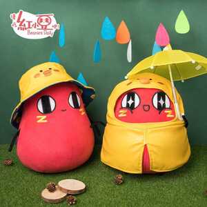 二次元小黄请吃动漫鸭玩偶美琦毛绒玩具吧雨衣红小豆公仔公仔周边