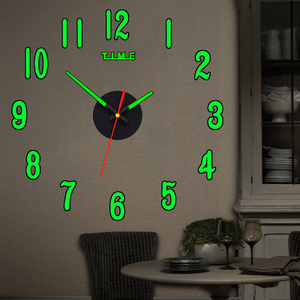 全数字夜光静音时钟圆形客厅家用墙贴钟表北欧现代简约时尚挂钟表