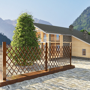 防腐木栅栏户外庭院花园围栏隔断爬藤花架室外伸缩篱笆围墙护栏