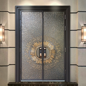 精雕铸铝门别墅大门双开门家用乡村农村自建房门入户门铜门进户门