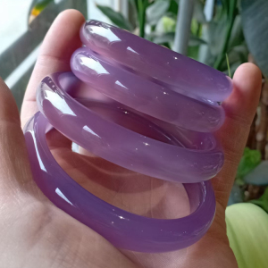 正品冰种帝王紫玉手镯天然紫玉髓镯子紫罗兰玉石手镯女款冰透证书