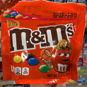 现货 香港代购 美国m&ms花生酱夹心巧克力豆mm豆袋装141.8g