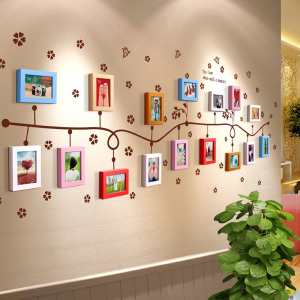 7寸5寸相框创意挂墙组合照片墙相框墙走廊楼梯墙装饰置物架相片墙