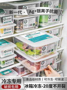 日本进口MUJIE抗菌冰箱收纳盒冷冻室专用保鲜盒肉类食品级储藏盒