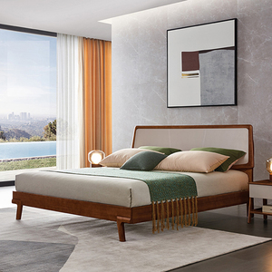 5/1.8米时尚全实木双人床 鹅掌楸木