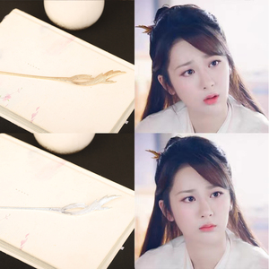 锦觅同款发饰寰谛凤翎锁灵簪子杨紫古风盘发树叶羽毛发簪头饰品女0人