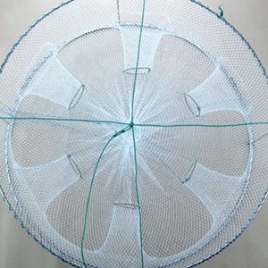 纯手工制作大号圆形白色5孔渔网捕鱼圆网捕鱼笼捕虾笼虾网有结网