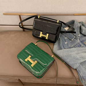 官网正品保罗爱马仕h女包康康包空姐包mini休闲豆腐包单肩斜挎包