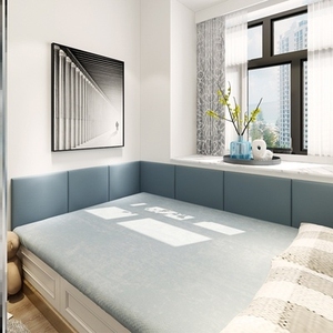 卧室防撞靠背墙围软包围栏床围榻榻米软包儿童房自贴3d背景墙床边