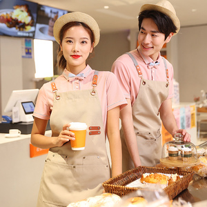 烘焙工作服蛋糕店面包奶茶店时尚西餐厅餐饮服务员工服短袖夏季女