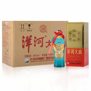 洋河大曲老天蓝38度500ml*6瓶浓香型白l酒 整箱发货