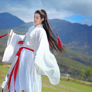 汉服男仙鹤白色古装