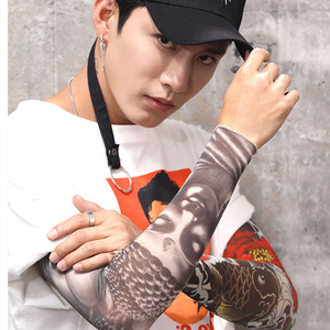 袖套男潮流冰丝纹身夏季防晒套袖女骑行护臂手臂套潮男士花臂手袖