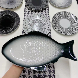 高端精致创意陶瓷鱼盘家用蒸鱼盘子高颜值装鱼好看大号轻奢鱼形状