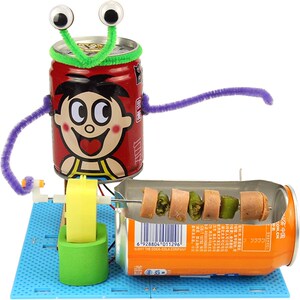 科技小制作diy烧烤机器人旺仔易拉罐手工小发明儿童科学玩具益智