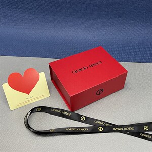 专柜原版b红色阿玛妮amarni香水口红礼盒包装纸袋礼品袋子手提袋