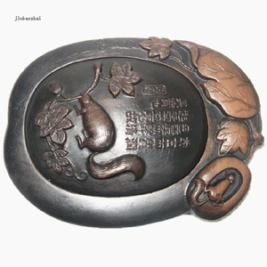 特价山西澄泥砚松鼠盗瓜澄泥砚文房四宝自用四大名砚送礼品