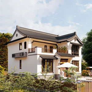 一二层半别墅设计图纸新款乡村农村自建房屋真房子建筑施工效果图