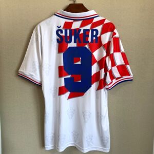 苏克克罗地亚98世界杯主场白色球衣足球服 croatia retro jersey