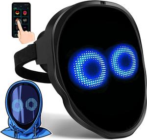 LED发光变脸面具DIY科幻机械头盔电子屏像素显示万圣节赛博朋克