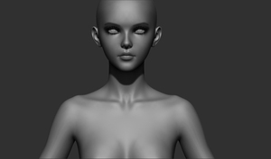 Zbrush 3D模型亚洲女性人物角色3d美女孩ZB雕刻obj ztl文件stl