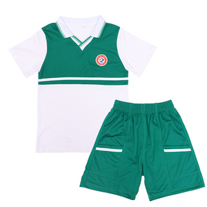 广州市白云区人和镇第二小学校服白绿运动校服短裤人和二小校服